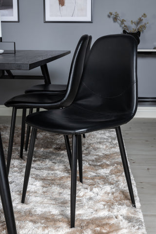 Venture Home Elegant förlängningsbord Svart Borstad - 195*95+Polar Matstol - Svart / Svart_6