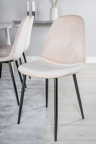 Venture Home Polar Matbord 180 cm - Vit skiva / White Ben+Polar Dining Chair- Svarta ben / Beige Velvet (ersätter 19902-880)_6