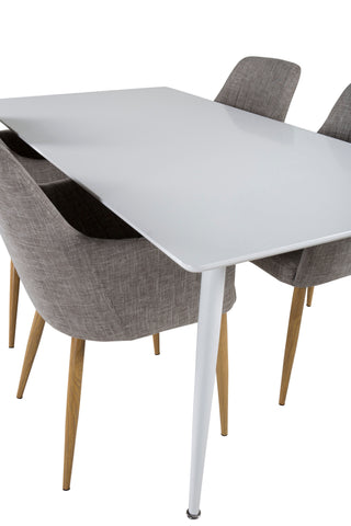 Polar Matbord 180 cm - Vit skiva / Vita Ben +Comfort - Matstol - Ek/Ljusgrå _4