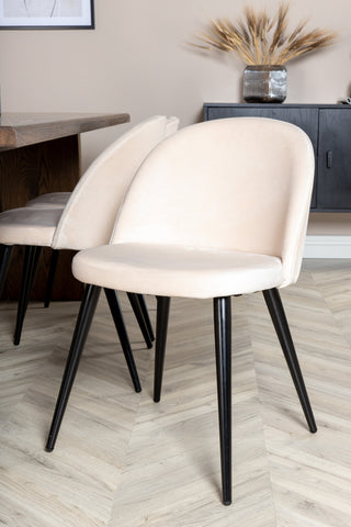Venture Home Logger Matbord - Rökt Ek - 210 cm+matsalsstol i sammet - Beige / Svart_6
