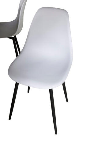 Estelle Matbord 140*90 - Vit / Svart+Polar Plast Matstol - Svarta Ben / Vit Plast_4
