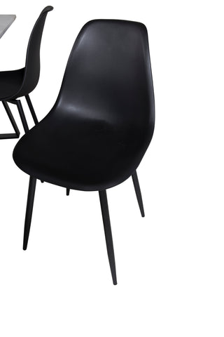 Estelle Matbord 140*90 - Vit / Svart+Polar Plast Matstol - Svarta Ben / Svart Plast_4