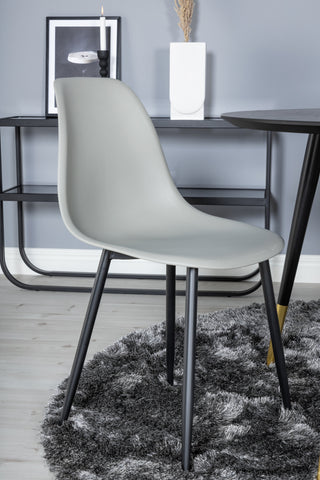 Dipp Matbord - 115cm - Svart / Svart Mässing+Polar Plast Matstol - Svarta Ben / Grå Plast_4