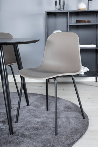 Dipp Matbord - 115cm - Svart faner / Helsvarta ben +Arctic Dining Chair - Svarta ben - Khaki Plastic_4