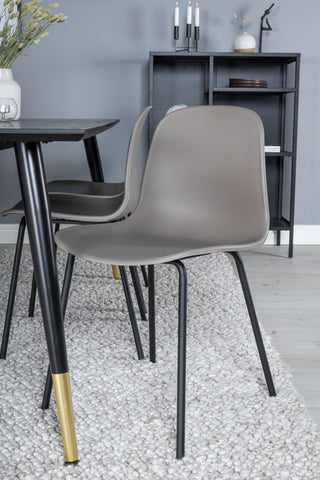Venture Home Dipp Matbord - 180*90cm - Svart / Svart Mässing+Arctic Dining Chair - Svarta Ben - Khaki Plastic_6