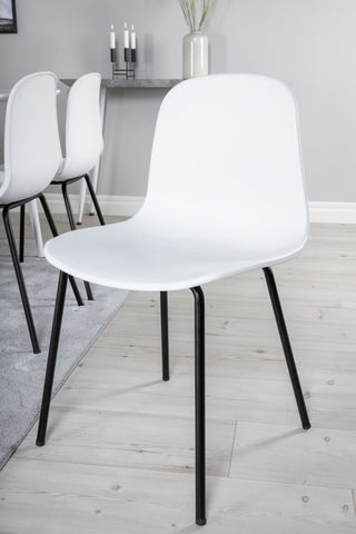 Venture Home Polar Matbord 180 cm - Vit skiva / White Legs+Arctic Dining Chair - Svarta Ben - White Plastic_6