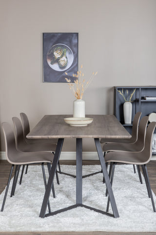 Venture Home Marina Matbord - 180*90*H75 - Grå / Svart+Arctic Dining Chair - Svarta Ben - Khaki Plastic_6