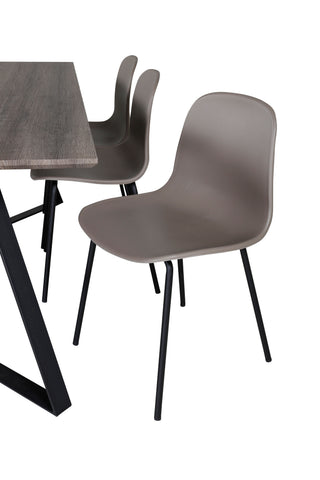 Venture Home Marina Matbord - 180*90*H75 - Grå / Svart+Arctic Dining Chair - Svarta Ben - Khaki Plastic_6