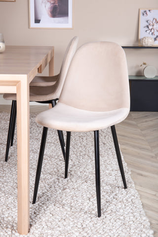 Venture Home Slider Förlängningsbord - White Wash - 170+40+40cm +Polar Matstol- Svart le