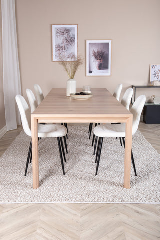 Venture Home Slider Förlängningsbord - White Wash - 170+40+40cm +Polar Fluff Matstol - B