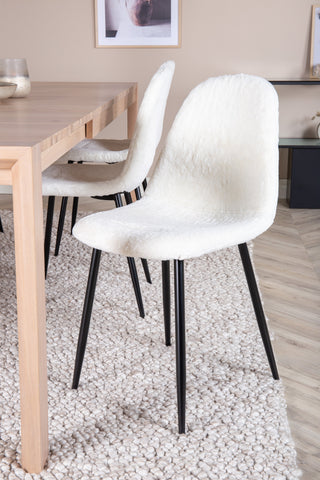 Venture Home Slider Förlängningsbord - White Wash - 170+40+40cm +Polar Fluff Matstol - B