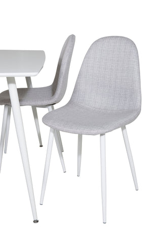 Polar Matbord 120 cm - Vit Vit+Polar Matstol - Vita Ben - Lätt