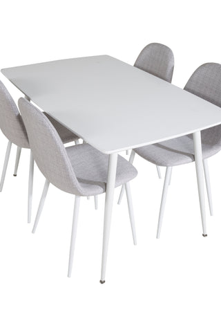 Polar Matbord 120 cm - Vit Vit+Polar Matstol - Vita Ben - Lätt