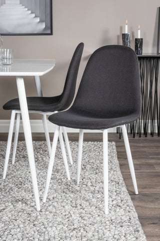Polar Matbord 120 cm - Vit Vit+Polar Matstol - Vita Ben - Svart