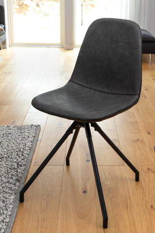 Venture Home Inca förlängningsbord - Svart topp / svarta ben+Polar matstol med spinnfunktion