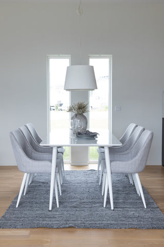 Venture Home Polar Matbord 180 cm - Vit skiva / White Legs+Plaza Matstol - Vit l