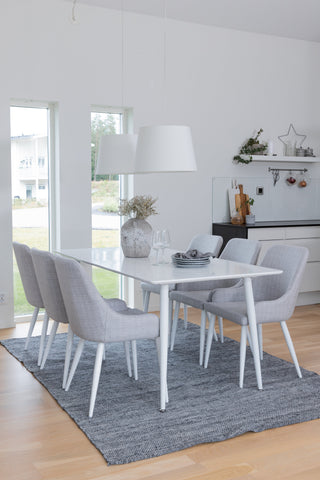 Venture Home Polar Matbord 180 cm - Vit skiva / White Legs+Plaza Matstol - Vit l