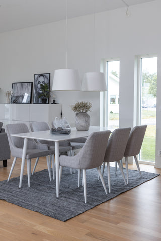 Venture Home Polar Matbord 180 cm - Vit skiva / White Legs+Plaza Matstol - Vit l