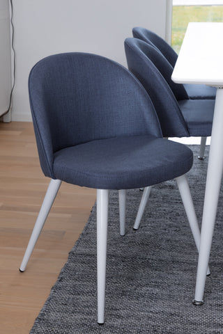 Venture Home Polar Matbord 180 cm - Vit skiva / Vita Ben+Velvet Dining Chiar - Vit