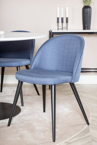 Razzia Matbord ø106cm - Vit / Svart+Velvet Dining Chiar - Svarta ben - B