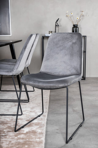 Venture Home Dipp Matbord - 180*90cm - Svart faner / helt svarta ben +Muce Dining Cha