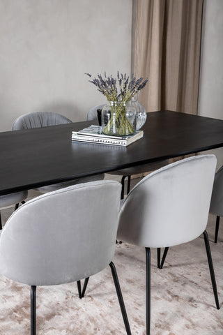 Venture Home Dipp Matbord - 180*90cm - Svart faner / helt svarta ben +Wrinkles Dining