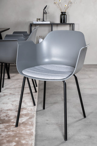 Venture Home Dipp Matbord - 180*90cm - Svart faner / helt svarta ben +Comfort Plast