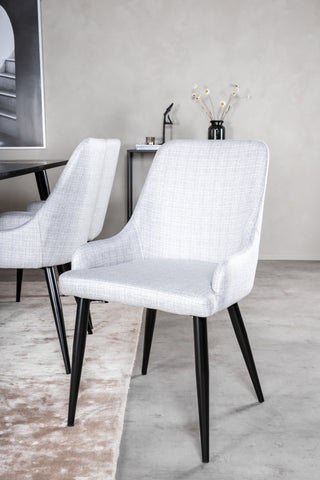 Venture Home Dipp Matbord - 180*90cm - Svart faner / helt svarta ben +Plaza Dining cha