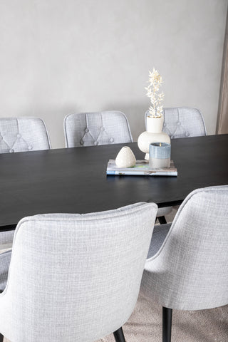 Venture Home Dipp Matbord - 180*90cm - Svart faner / helt svarta ben +Velvet Deluxe Di