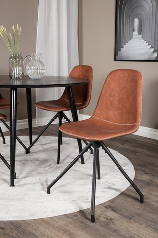 Venture Home Dipp Matbord - 115cm - Svart faner / Helsvarta ben +Polar Matstol m