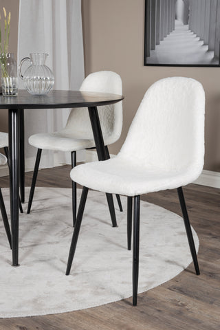 Venture Home Dipp Matbord - 115cm - Svart faner / Helsvarta ben +Polar Fluff Dining C