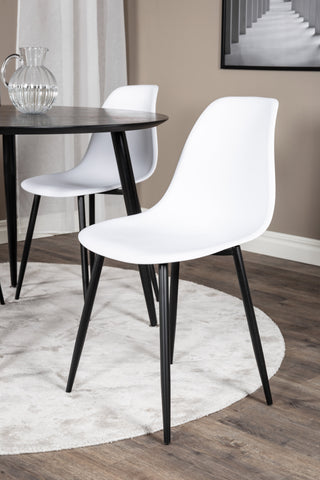 Venture Home Dipp Matbord - 115cm - Svart faner / Helsvarta ben + Polar Plastic Dining