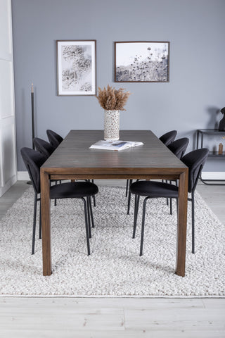 Venture Home Slider Förlängningsbord - Rökt Ek - 170+40+40cm +Vault Dining Chair - Svart L