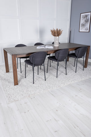 Venture Home Slider Förlängningsbord - Rökt Ek - 170+40+40cm +Vault Dining Chair - Svart L