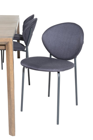 Venture Home Slider Förlängningsbord - Rökt Ek - 170+40+40cm +Vault Dining Chair - Svart L