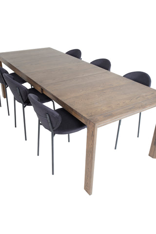 Venture Home Slider Förlängningsbord - Rökt Ek - 170+40+40cm +Vault Dining Chair - Svart L