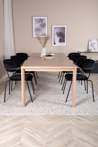 Venture Home Slider Förlängningsbord - White Wash - 170+40+40cm +Arrow fåtölj - Svarta ben