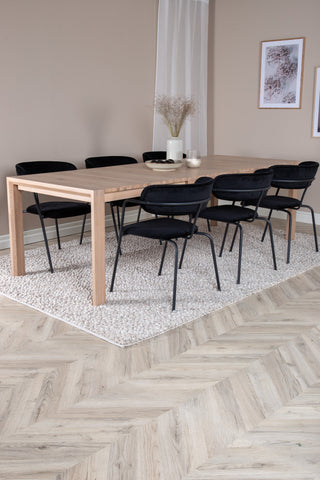 Venture Home Slider Förlängningsbord - White Wash - 170+40+40cm +Arrow fåtölj - Svarta ben