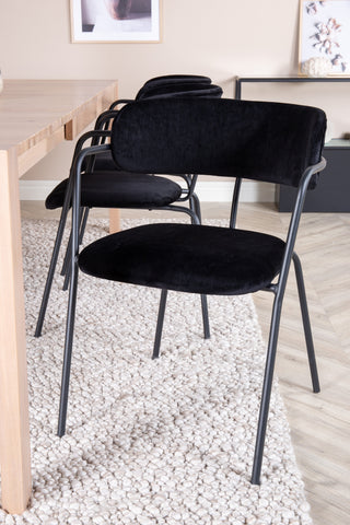 Venture Home Slider Förlängningsbord - White Wash - 170+40+40cm +Arrow fåtölj - Svarta ben