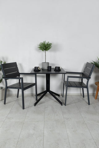 Way cafébord 70*70+Levels Stol (staplingsbar) - Svart Alu / Svart Aintwood_2