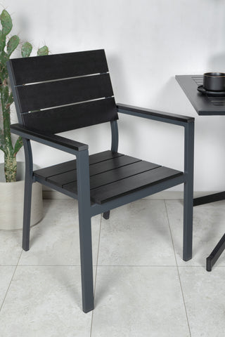 Way cafébord 70*70+Levels Stol (staplingsbar) - Svart Alu / Svart Aintwood_2