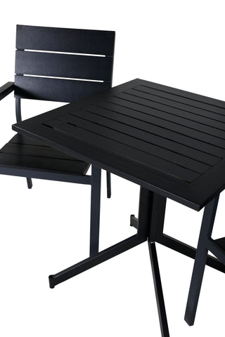 Way cafébord 70*70+Levels Stol (staplingsbar) - Svart Alu / Svart Aintwood_2
