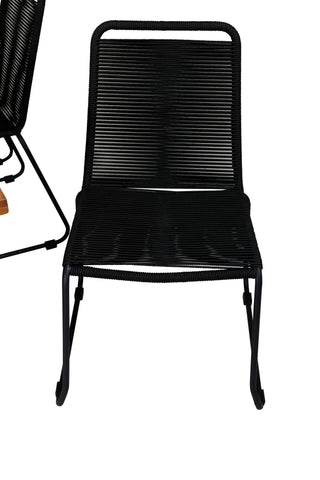 Venture Home Plankton - Matbord akacia - 220*100+Lindos Stapelstol - Svart Alu / Svart rep_6