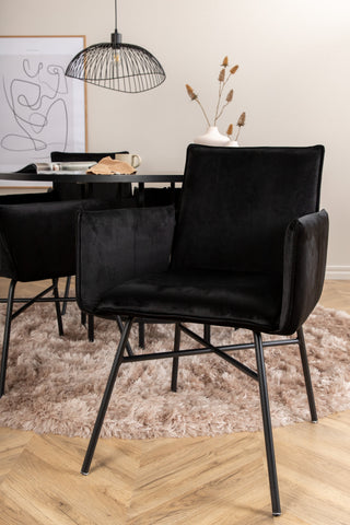 Venture Home Köpenhamn - Matbord runt - Svart / Svart+Petra Stol - Svart / Svart Sammet_4