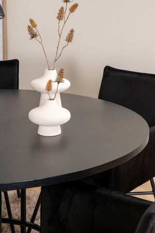 Venture Home Köpenhamn - Matbord runt - Svart / Svart+Petra Stol - Svart / Svart Sammet_4
