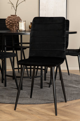 Venture Home Köpenhamn - Matbord runt - Svart / Svart+Windu Lyx Stol - Svart / Svart Velvet_6