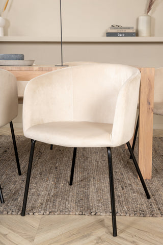 Venture Home Slider Förlängningsbord - White Wash - 170+40+40cm +Berit Stol - Svart / Beige Velvet_6