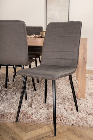 Venture Home Slider Förlängningsbord - White Wash - 170+40+40cm +Windu Lyx Stol - Svart / Grå Micro Fibre_6