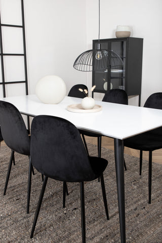 Venture Home Jimmy Matbord , Svart Vit HPL+Polar Matstol , Svarta ben Black Velvet (ers√§tter 19902,888)_6