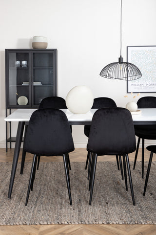Venture Home Jimmy Matbord , Svart Vit HPL+Polar Matstol , Svarta ben Black Velvet (ers√§tter 19902,888)_6